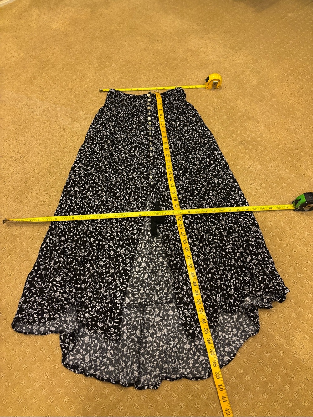 Women’s Rachel Zoe Black and White Floral flow maxi skirt. Sz M - Picture 5 of 11